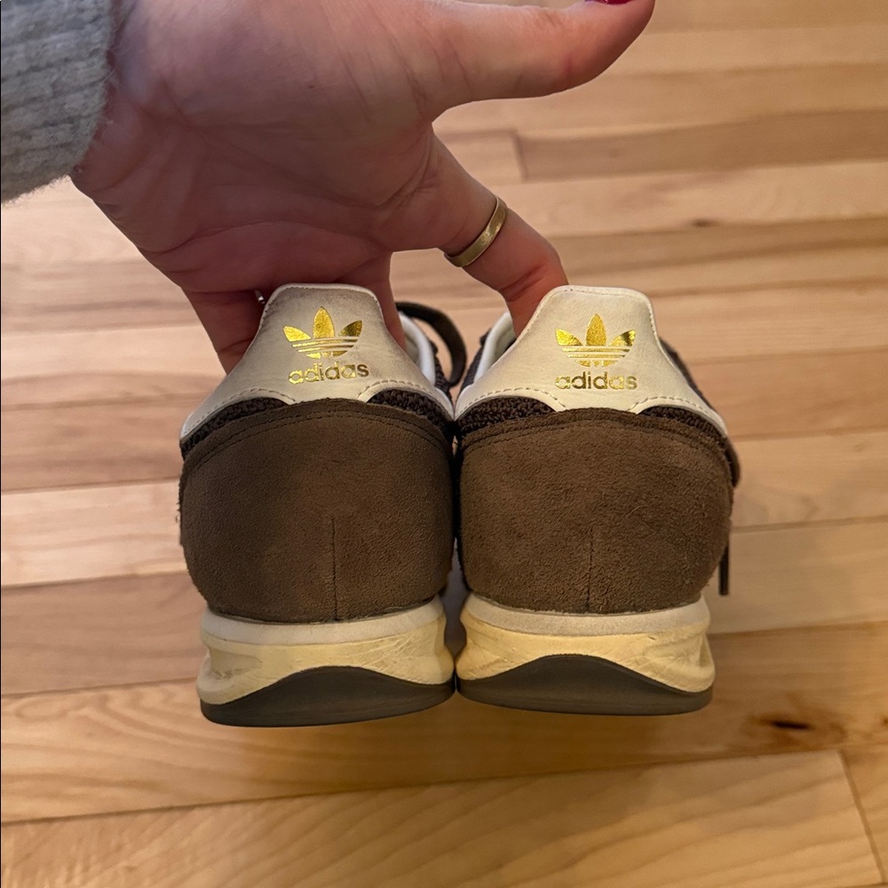 adidas Brown and White Women's Low-Profile Retro Sneakers - Picture 8 of 8